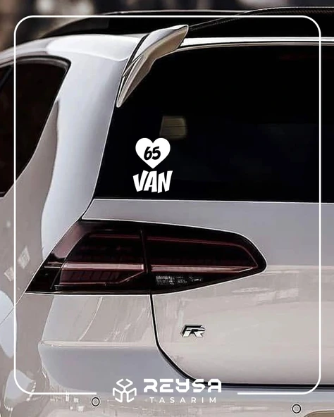 Kalpli 65 Van Araba Sticker 17x17 Cm Beyaz - Resim 3