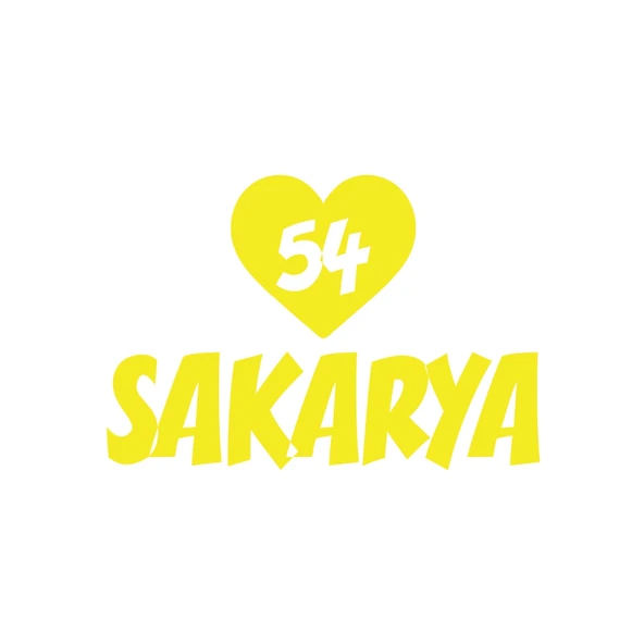Kalpli 54 Sakarya Araba Sticker 17x17 Cm Sarı ürün görseli 1
