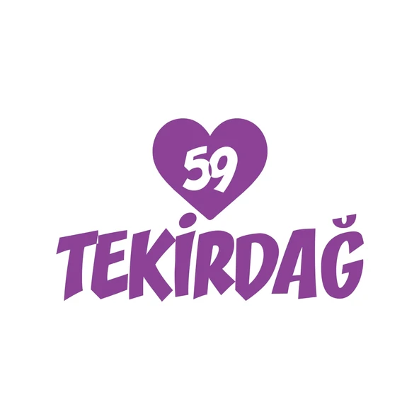 Kalpli 59 Tekirdağ Araba Sticker 17x17 Cm Mor ürün görseli 1