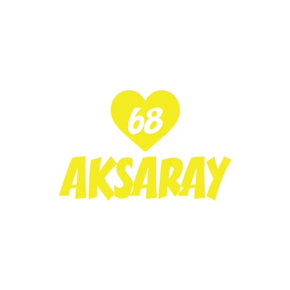 Kalpli 68 Aksaray Araba Sticker 17x17 Cm Sarı ürün görseli 1