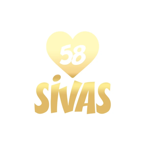 Kalpli 58 Sivas Araba Sticker 17x17 Cm Gold ürün görseli 1