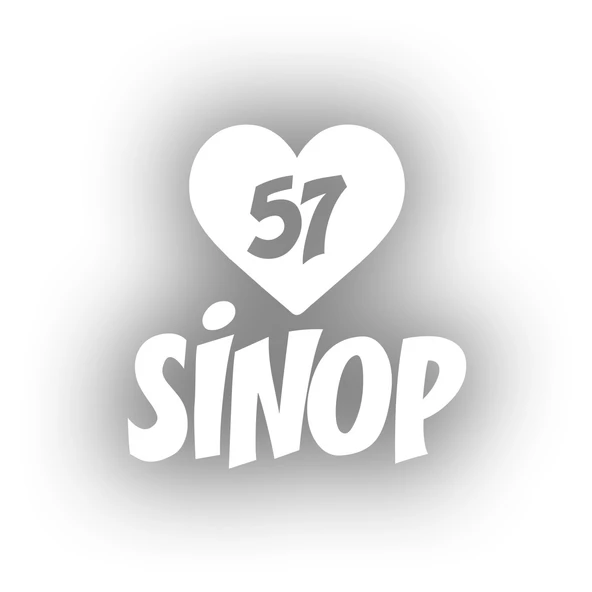 Kalpli 57 Sinop Araba Sticker 17x17 Cm Beyaz ürün görseli 1