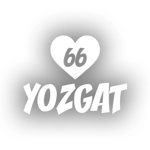 Kalpli 66 Yozgat Araba Sticker 17x17 Cm Beyaz ürün görseli 1