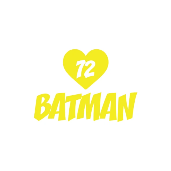 Kalpli 72 Batman Araba Sticker 17x17 Cm Sarı ürün görseli 1