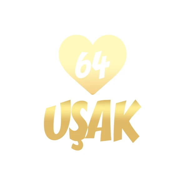 Kalpli 64 Uşak Araba Sticker 17x17 Cm Gold ürün görseli 1