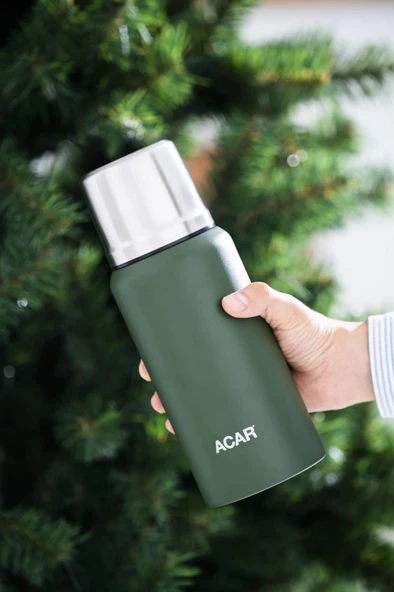 Acar Karat X Serisi Paslanmaz Çelik 0,75 Lt Kamp Termos Yeşil TMS-08366 ürün görseli 1