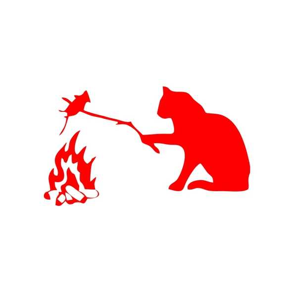Kamp Yapan Kedi Araba Sticker 17x17 Cm Kırmızı ürün görseli 1