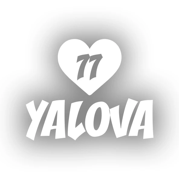 Kalpli 77 Yalova Araba Sticker 17x17 Cm Beyaz ürün görseli 1