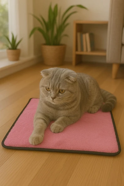 Yumuşak Dokulu Peluş Kedi Halısı 40x40 cm Kulübe İçi Pofuduk Minder ürün görseli 1