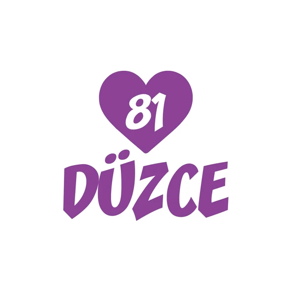 Kalpli 81 Düzce Araba Sticker 17x17 Cm Mor ürün görseli 1