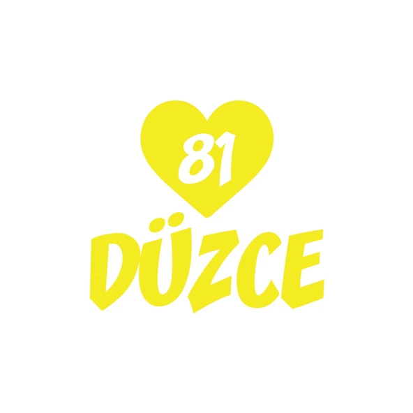 Kalpli 81 Düzce Araba Sticker 17x17 Cm Sarı ürün görseli 1