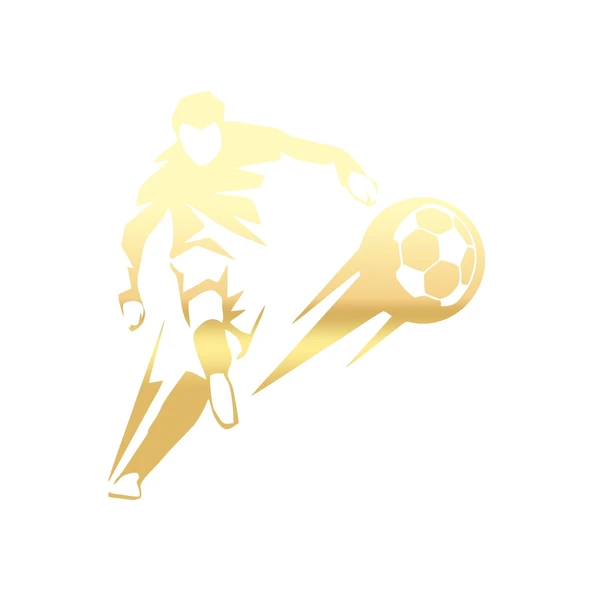 Futbol Oynayan Adam Araba Sticker 17x17 Cm Gold ürün görseli 1