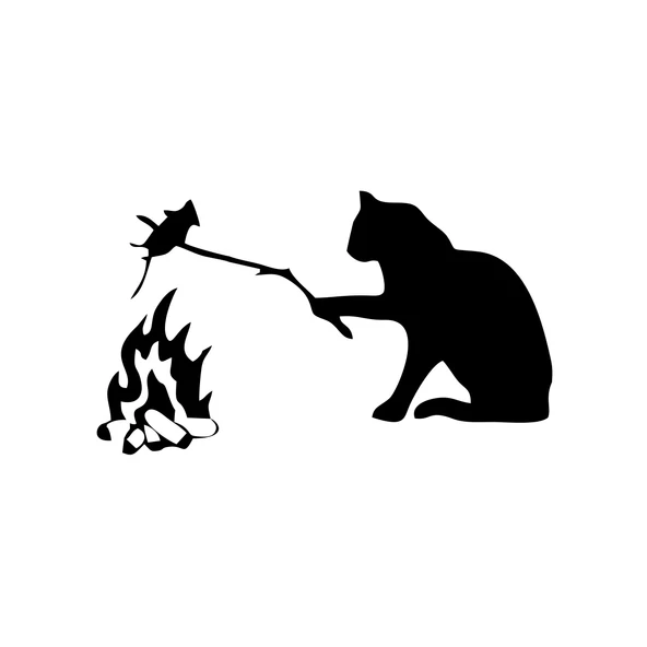 Kamp Yapan Kedi Araba Sticker 17x17 Cm Siyah ürün görseli 1