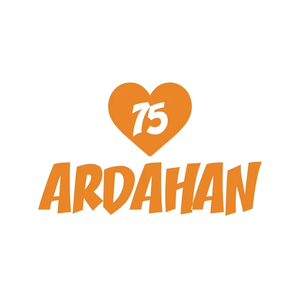 Kalpli 75 Ardahan Araba Sticker 17x17 Cm Turuncu ürün görseli 1