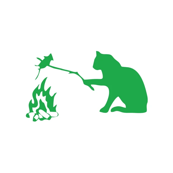 Kamp Yapan Kedi Araba Sticker 17x17 Cm Yeşil ürün görseli 1