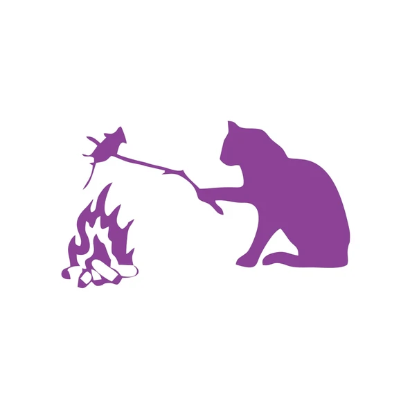 Kamp Yapan Kedi Araba Sticker 17x17 Cm Mor ürün görseli 1