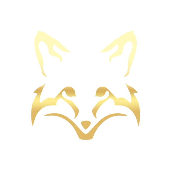 Tilki Kafası Araba Sticker 17x17 Cm Gold ürün görseli 1