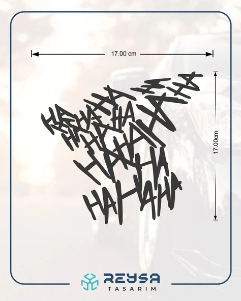 Hahahaha Araba Sticker 17x17 Cm Siyah - Resim 2