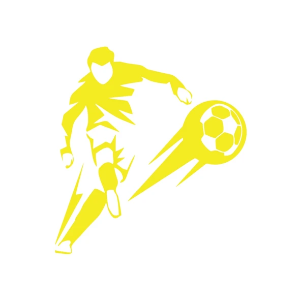 Futbol Oynayan Adam Araba Sticker 17x17 Cm Sarı ürün görseli 1
