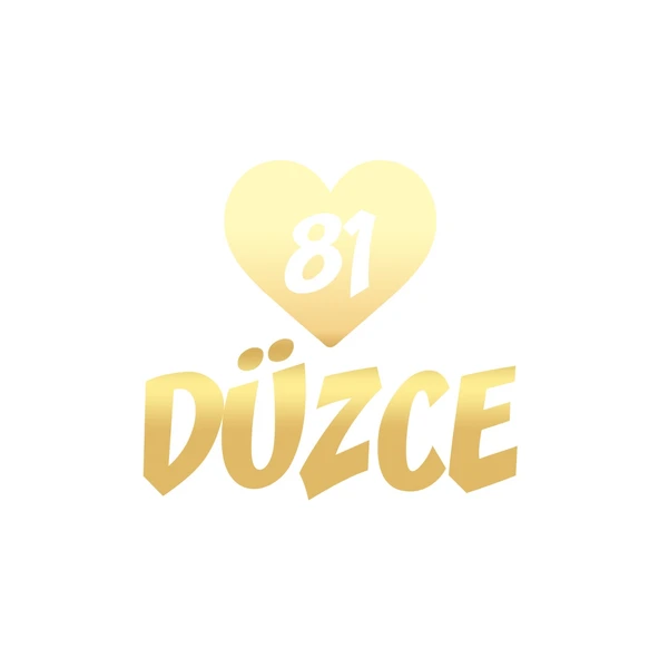 Kalpli 81 Düzce Araba Sticker 17x17 Cm Gold ürün görseli 1