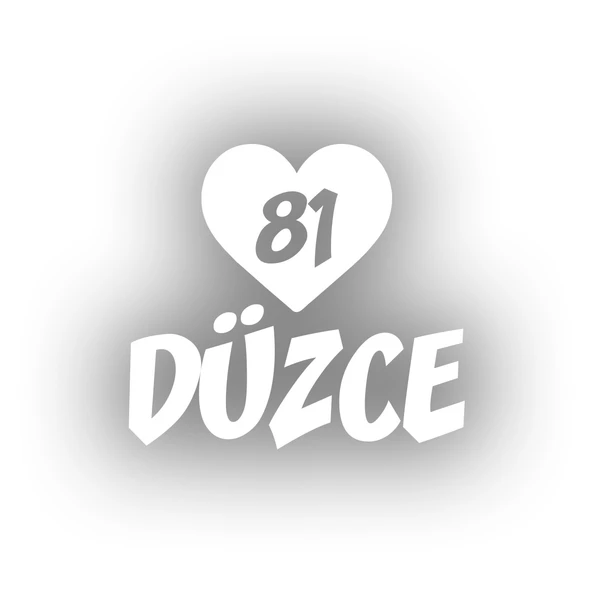 Kalpli 81 Düzce Araba Sticker 17x17 Cm Beyaz ürün görseli 1