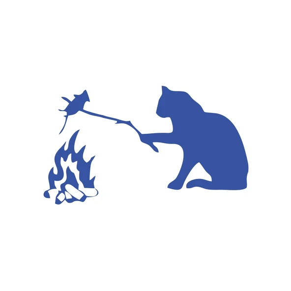 Kamp Yapan Kedi Araba Sticker 17x17 Cm Mavi ürün görseli 1