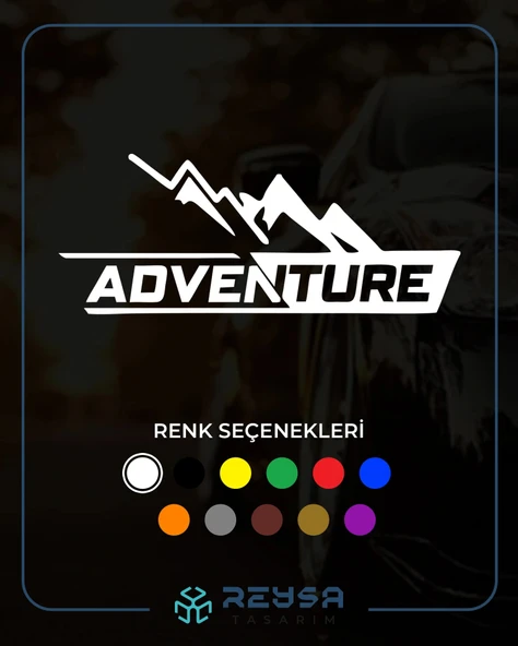 Adventure 4x4 Araba Sticker 17x17 Cm Beyaz ürün görseli 1