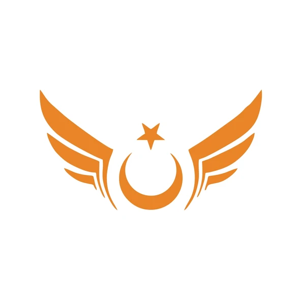 Kanatlı Türk Bayrağı Araba Sticker 17x17 Cm Turuncu ürün görseli 1