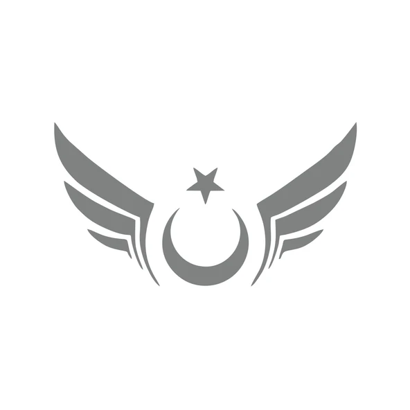 Kanatlı Türk Bayrağı Araba Sticker 17x17 Cm Gri ürün görseli 1
