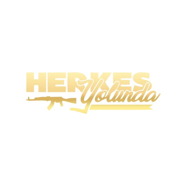 Herkes Yolunda AK-47 Araba Sticker 17x17 Cm Gold ürün görseli 1
