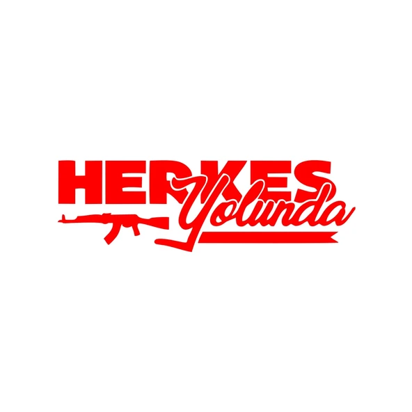 Herkes Yolunda AK-47 Araba Sticker 17x17 Cm Kırmızı ürün görseli 1