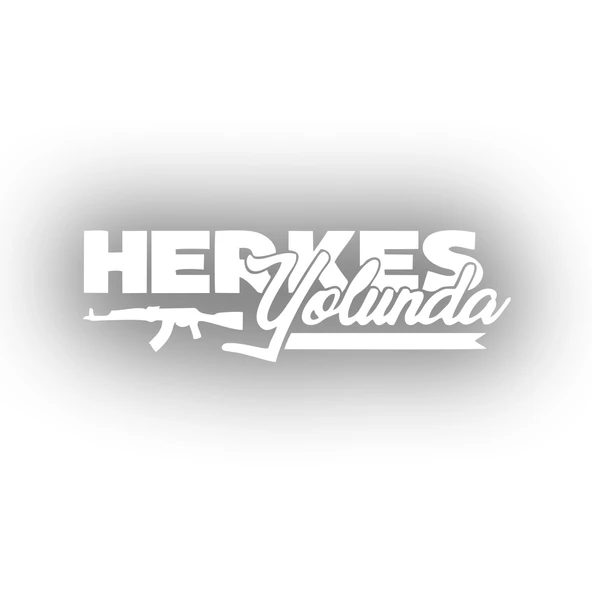 Herkes Yolunda AK-47 Araba Sticker 17x17 Cm Beyaz ürün görseli 1
