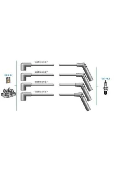 Buji Kablo Tk Chevrolet Kalos 1.2i Sohc Hatcback 03 ürün görseli 1
