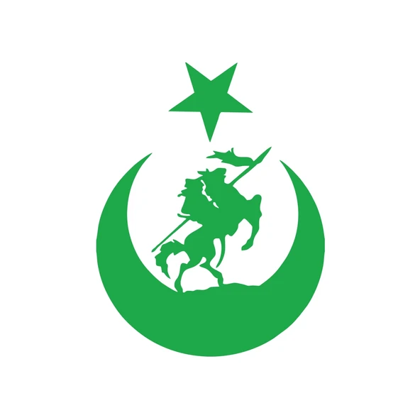 Akıncı ve Ay Yıldız Türk Bayrağı Araba Sticker 17x17 Cm Yeşil ürün görseli 1
