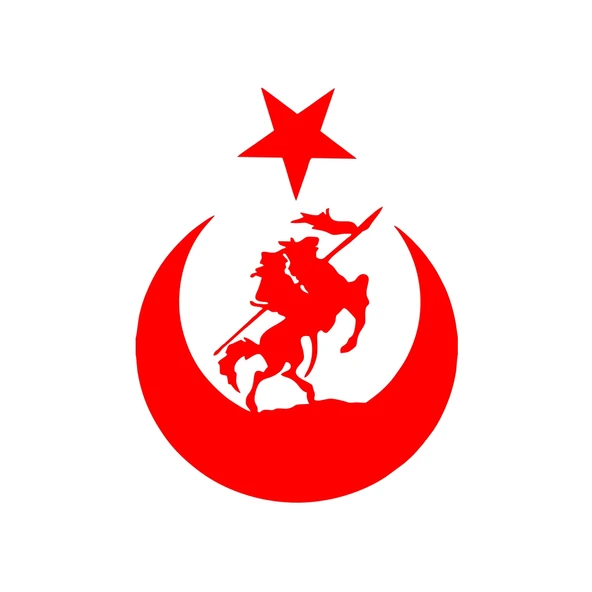 Akıncı ve Ay Yıldız Türk Bayrağı Araba Sticker 17x17 Cm Kırmızı ürün görseli 1