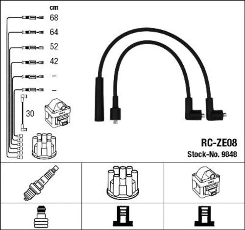Ngk 9848 Buji Kablosu 323 90-94 (B6 Motor)Mazda 121 87-90 517644723 ürün görseli 1