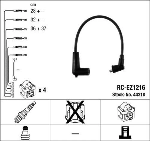 NGK 44318 Buji Kablo Seti Rc-Ez1216 ürün görseli 1