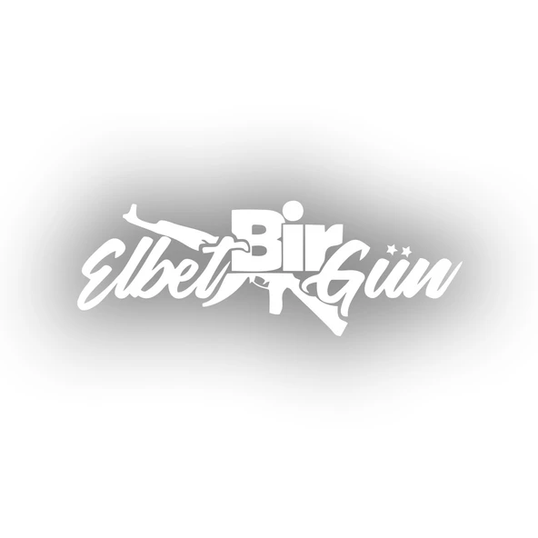 Elbet Bir Gün AK-47 Araba Sticker 17x17 Cm Beyaz ürün görseli 1