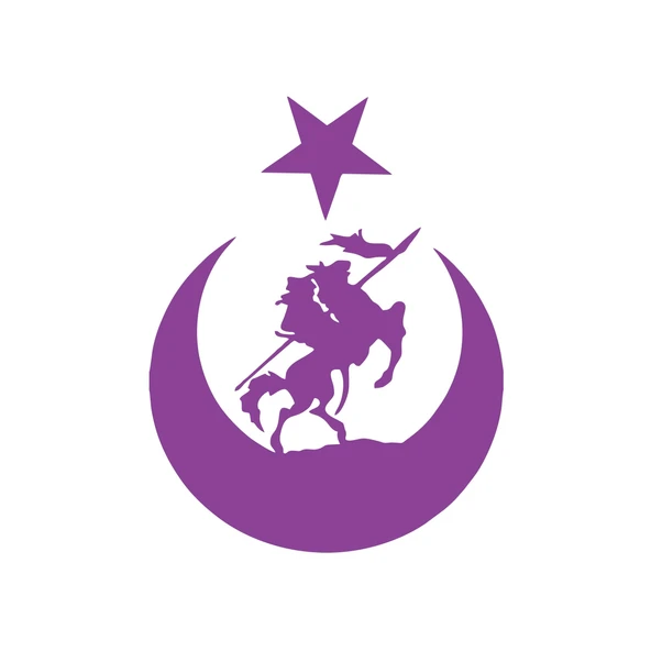 Akıncı ve Ay Yıldız Türk Bayrağı Araba Sticker 17x17 Cm Mor ürün görseli 1
