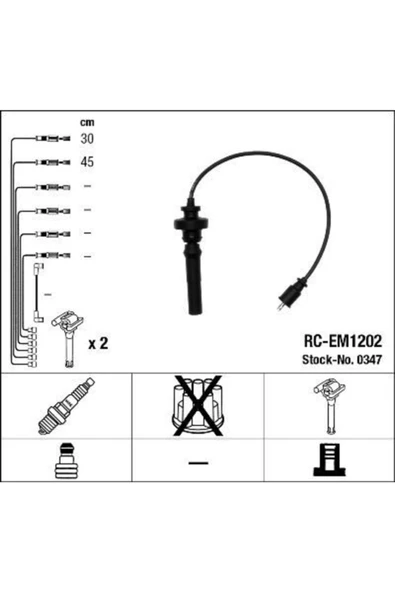 Bujı Kablosu (rc Em1202) Uyumlu Mıtsubıshı Lancer Vıı (4g18) 03 Space Star Mpv (4g13) 98 ürün görseli 1