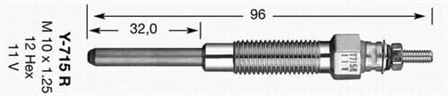 Ngk 5376 Kızdırma Bujisi Y 715r 01 Hiıux Land Cruiser 2l 3l 93- 19850-54090 ürün görseli 1