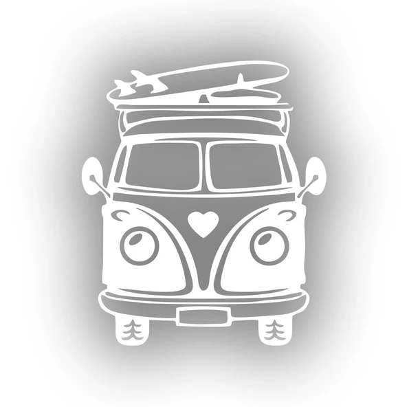 Karavan Araba Sticker  17x17 Cm Beyaz ürün görseli 1