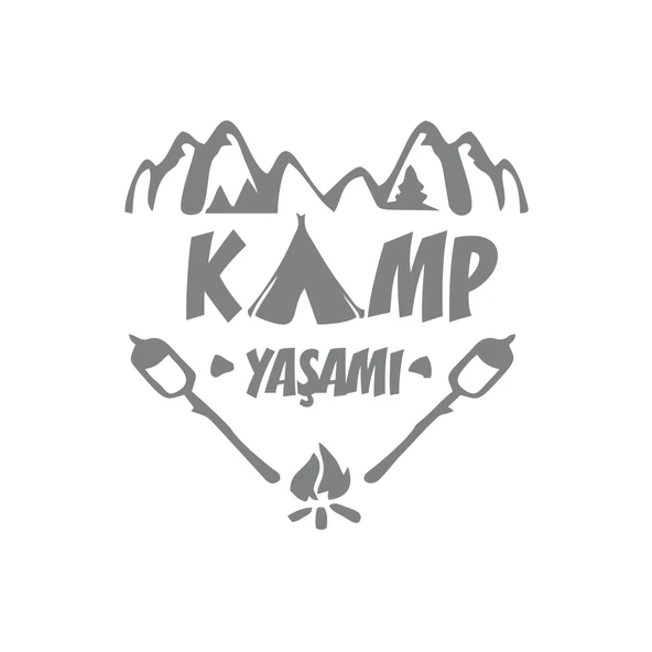 Kamp  Yaşamı Araba Sticker 17x17 Cm Gri ürün görseli 1