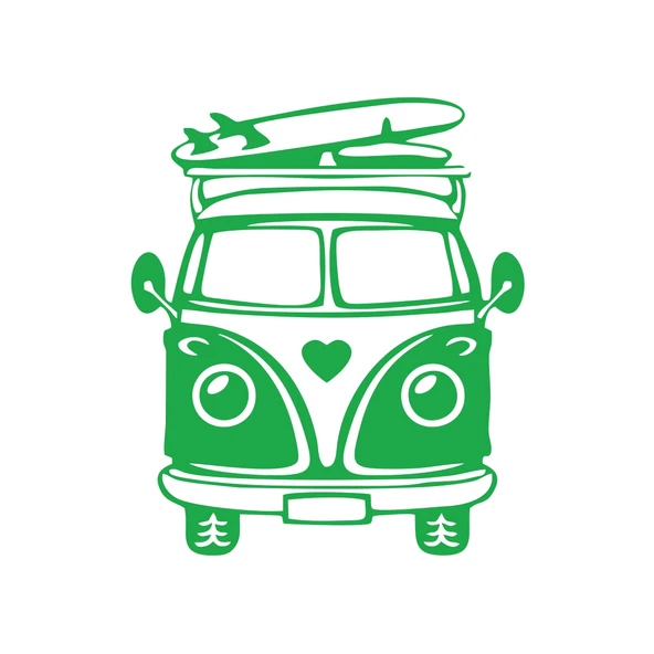 Karavan Araba Sticker  17x17 Cm Yeşil ürün görseli 1