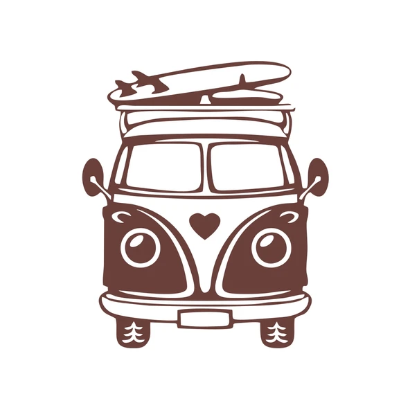 Karavan Araba Sticker  17x17 Cm Kahverengi ürün görseli 1