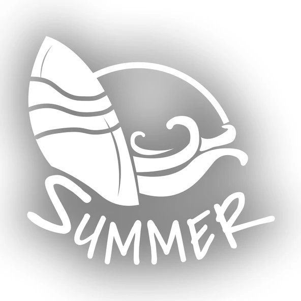 Summer Araba Sticker  17x17 Cm Beyaz ürün görseli 1
