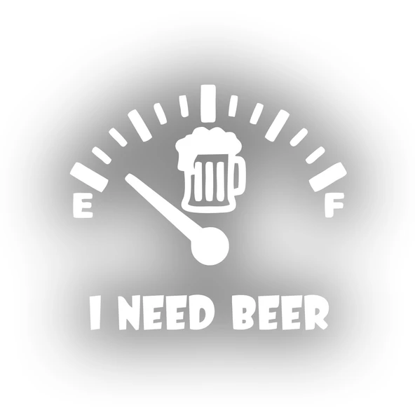 I Need Beer Araba Sticker  17x17 Cm Beyaz ürün görseli 1