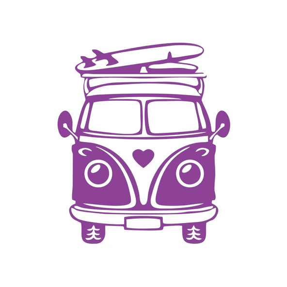 Karavan Araba Sticker  17x17 Cm Mor ürün görseli 1