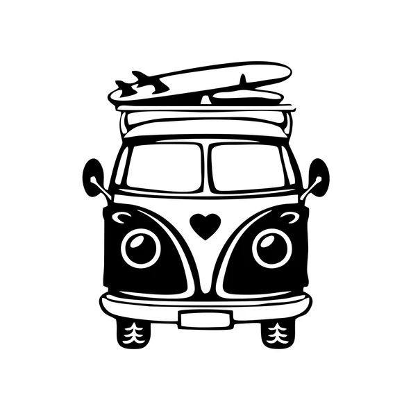 Karavan Araba Sticker  17x17 Cm Siyah ürün görseli 1