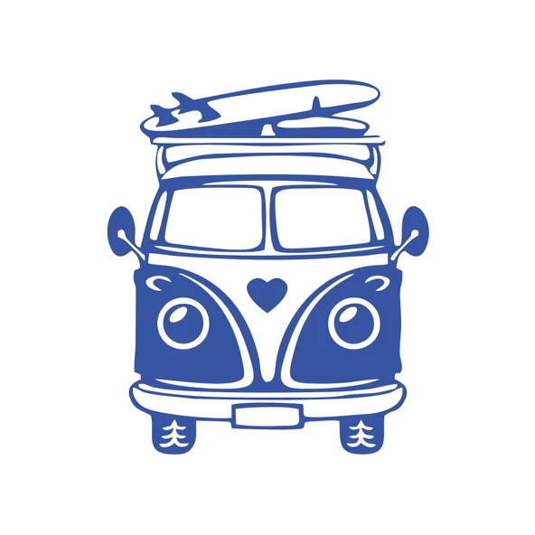 Karavan Araba Sticker  17x17 Cm Mavi ürün görseli 1